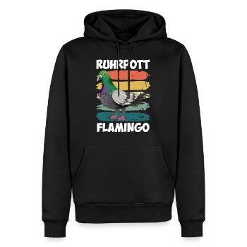 Ruhrpott Flamingo Taubenliebhaber Tauben - Männer Premium Bio Hoodie - Schwarz - Vorne - Nico (187cm)