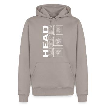 Chef jardinier, amateur de jardinage de plantes de jardin - Sweat à capuche Premium bio Homme - taupe - Devant - Nico (187cm)