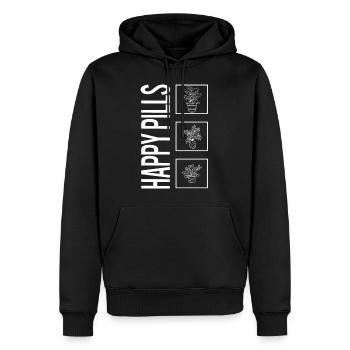 Happy Pills, Gartenpflanzen-Gartenliebhaber - Männer Premium Bio Hoodie - Schwarz - Vorne - Nico (187cm)