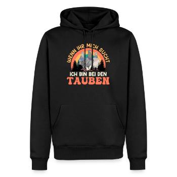 Taubenhalter Wenn ihr mich sucht bin bei Tauben - Männer Premium Bio Hoodie - Schwarz - Vorne - Nico (187cm)