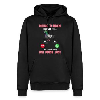 Taubenbesitz Meine Tauben Rufen an...Muss los! - Männer Premium Bio Hoodie - Schwarz - Vorne - Nico (187cm)