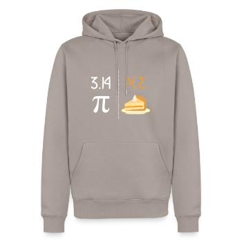 Lustiges PI Spiegelbild von 3.14 ist PIE Thanksgivingm - Männer Premium Bio Hoodie - Taupe - Vorne - Nico (187cm)