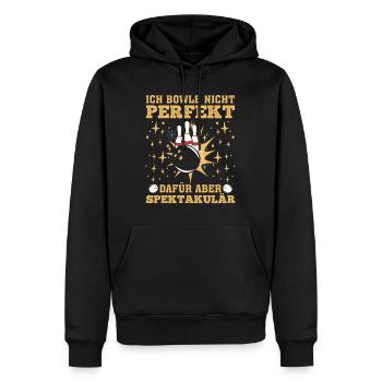 Bowling Bowle nicht Perfekt Dafür aber Spektakulär - Männer Premium Bio Hoodie - Schwarz - Vorne - Nico (187cm)