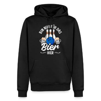 Bowling Für das Bier hier Bierliebhaber Bowler - Männer Premium Bio Hoodie - Schwarz - Vorne - Nico (187cm)