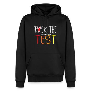 Rock The Test Teacher Test Day Journée de test Journée de test Drôle T - Sweat à capuche Premium bio Homme - noir - Devant - Nico (187cm)