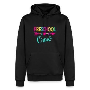 Enseignant d’équipage préscolaire 1er jour d’école - Sweat à capuche Premium bio Homme - noir - Devant - Nico (187cm)