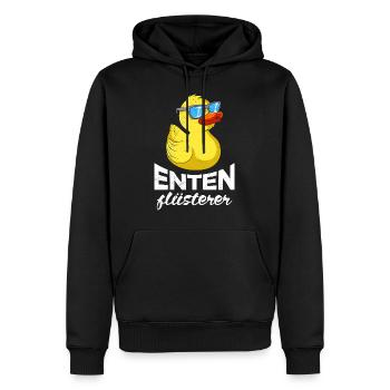 Enten Flüsterer Entenliebhaber Entchen Ente - Männer Premium Bio Hoodie - Schwarz - Vorne - Nico (187cm)