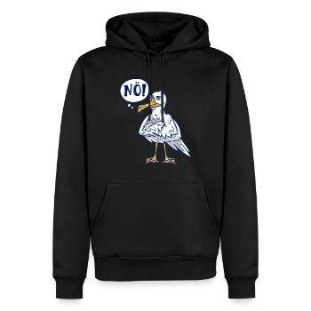 Möwen NÖ! Plattdeutscher Vogelliebhaber Shirt - Männer Premium Bio Hoodie - Schwarz - Vorne - Nico (187cm)