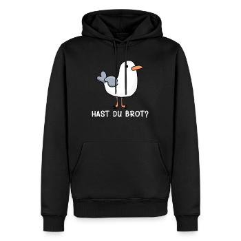 Möwen Hast du Brot? Norddeutsche Vogelliebhaber - Männer Premium Bio Hoodie - Schwarz - Vorne - Nico (187cm)