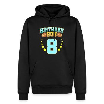 8. Geburtstag für Jungen Fußball 8 Jahre alt Kinder Gi - Männer Premium Bio Hoodie - Schwarz - Vorne - Nico (187cm)