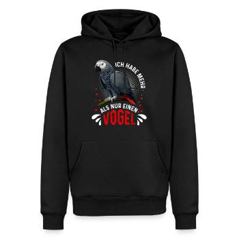 Grau Papagei Bei mir piept´s African Grey - Männer Premium Bio Hoodie - Schwarz - Vorne - Nico (187cm)