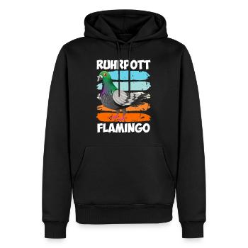 Ruhrpott Flamingo Taubenliebhaber Tauben - Männer Premium Bio Hoodie - Schwarz - Vorne - Nico (187cm)