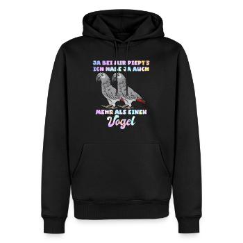Graupapageien Ja, bei mir piept´s Vogelliebhaber - Männer Premium Bio Hoodie - Schwarz - Vorne - Nico (187cm)