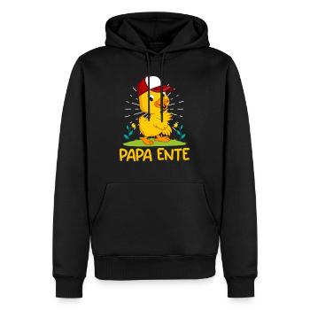 Papa Ente Entenliebhaber Männer Shirt - Männer Premium Bio Hoodie - Schwarz - Vorne - Nico (187cm)
