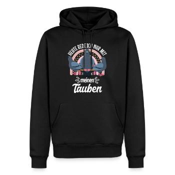 Taubenhalter Heute rede ich nur mit meinen Tauben - Männer Premium Bio Hoodie - Schwarz - Vorne - Nico (187cm)
