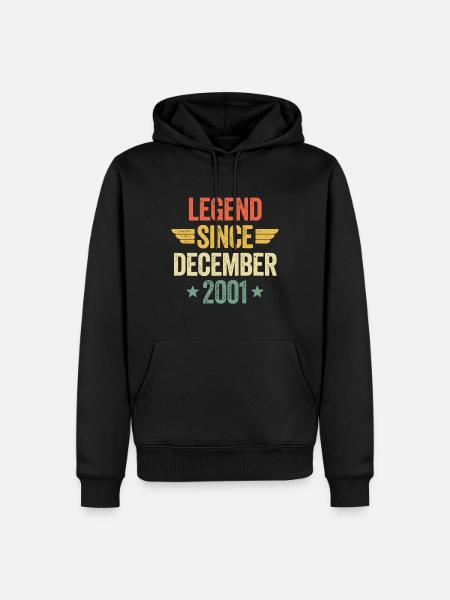 Legend Since December 2001 - Men’s Premium Organic Hoodie - black