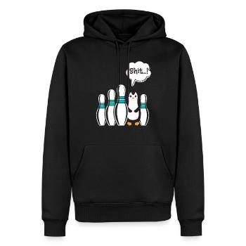 Bowling drôle de merde pingouin ...! Bowling - Sweat à capuche Premium bio Homme - noir - Devant - Nico (187cm)