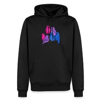 Bisexual Pride Birds Parrots Budgies Kawaii Bi - Men’s Premium Organic Hoodie - black - Front - Nico (187cm)
