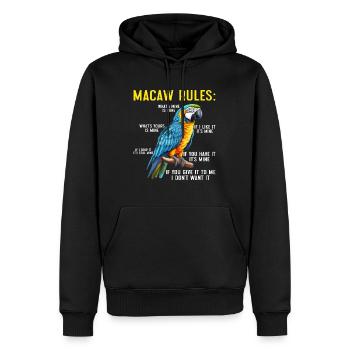 Macaw Regeln Ara Papagei Halter Vogelfreund - Männer Premium Bio Hoodie - Schwarz - Vorne - Nico (187cm)