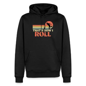 Bowling Shirt That´s How we Roll Bowlingspieler - Männer Premium Bio Hoodie - Schwarz - Vorne - Nico (187cm)