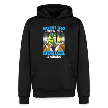 Bowling because Murder is Wrong Bowling Player - Men’s Premium Organic Hoodie - black - Front - Nico (187cm)