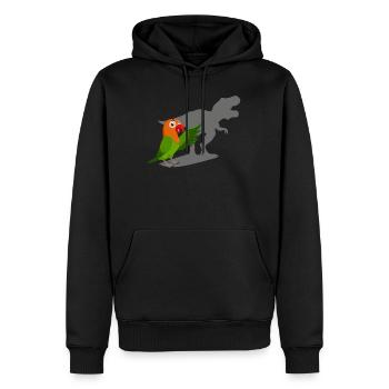 Oiseau d’amour Dinosaure Inséparables Amoureux des oiseaux - Sweat à capuche Premium bio Homme - noir - Devant - Nico (187cm)