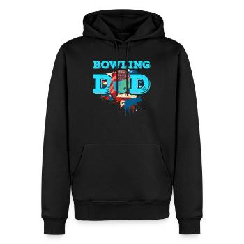 Bowling Dad Bowlingspieler Papa Bowling Männer - Männer Premium Bio Hoodie - Schwarz - Vorne - Nico (187cm)