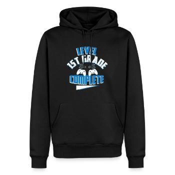 Last Day Of School Level 1st Grade Complete Gamer - Men’s Premium Organic Hoodie - black - Front - Nico (187cm)