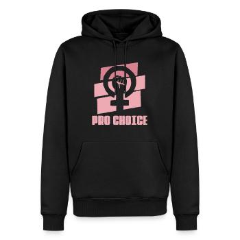 Feministische Frauenrechtsgerechtigkeit - Feminismus Pro Abor - Männer Premium Bio Hoodie - Schwarz - Vorne - Nico (187cm)