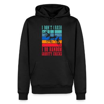 Fun VTT Descente Motocross & Cyclisme - Sweat à capuche Premium bio Homme - noir - Devant - Nico (187cm)