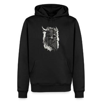 Wikinger Krieger Walhalla Nordischer Krieger - Männer Premium Bio Hoodie - Schwarz - Vorne - Nico (187cm)