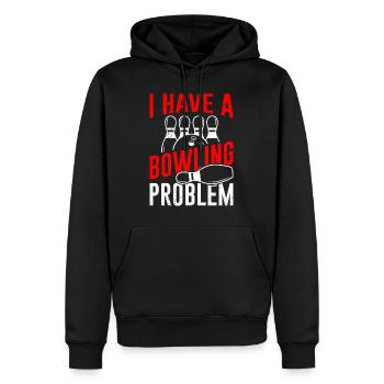 Bowlingspieler I have a Bowling Problem Bowler - Männer Premium Bio Hoodie - Schwarz - Vorne - Nico (187cm)