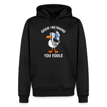 Moin ihr Spacken Mouettes Amoureux des oiseaux Mouette Mouette - Sweat à capuche Premium bio Homme - noir - Devant - Nico (187cm)