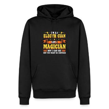 Electricians I'm An Electrician Not A Magician Wir - Men’s Premium Organic Hoodie - black - Front - Nico (187cm)
