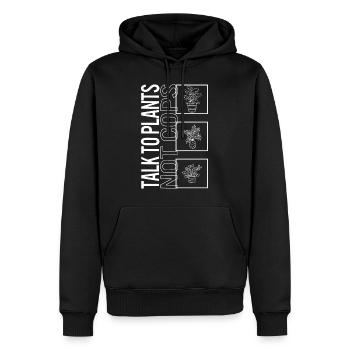 Sprechen Sie mit Pflanzen, nicht mit Polizisten, Gartenpflanzengärtnern - Männer Premium Bio Hoodie - Schwarz - Vorne - Nico (187cm)