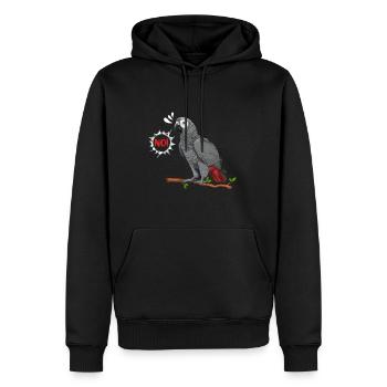 Perroquet gris NON! Amateurs d’oiseaux gris d’Afrique - Sweat à capuche Premium bio Homme - noir - Devant - Nico (187cm)