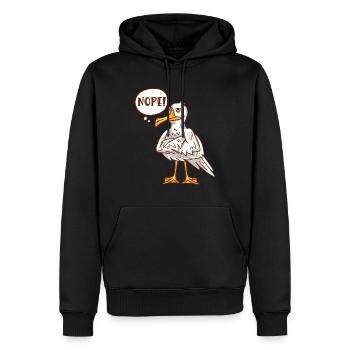 Mouettes NOPE! Chemise basse allemande pour les amoureux des oiseaux - Sweat à capuche Premium bio Homme - noir - Devant - Nico (187cm)