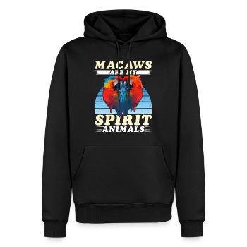 Aras Les aras sont mes animaux spirituels Ara Perroquet - Sweat à capuche Premium bio Homme - noir - Devant - Nico (187cm)