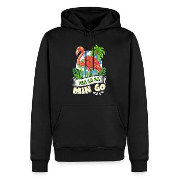 Fête d’été Flamingo Fla La La Min Go - Sweat à capuche Premium bio Homme - noir - Devant - Nico (187cm)