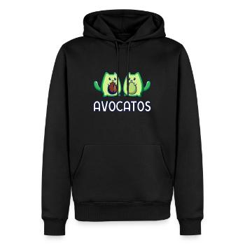 Avogato Avocado Katze Katze Vegan - Männer Premium Bio Hoodie - Schwarz - Vorne - Nico (187cm)