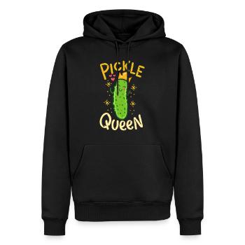 Gurkenkönigin Vegan Lustiges Gurkengemüse - Männer Premium Bio Hoodie - Schwarz - Vorne - Nico (187cm)