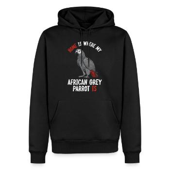 La maison est l’endroit où mon perroquet gris est amoureux des oiseaux - Sweat à capuche Premium bio Homme - noir - Devant - Nico (187cm)