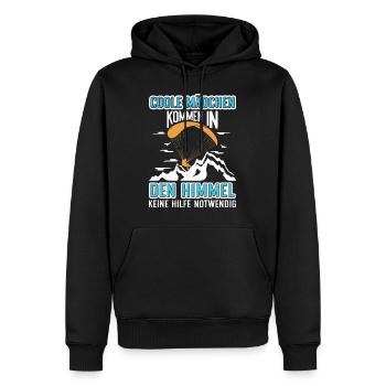 Coole Mädchen kommen in den Himmel Paragliding - Männer Premium Bio Hoodie - Schwarz - Vorne - Nico (187cm)