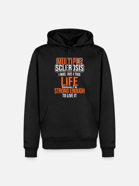 Multiple Sklerose Leben: Stark genug MS-Bewusstsein - Männer Premium Bio Hoodie - Schwarz