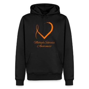 Stylish Ribbon Heart Multiple Sclerosis Awareness - Men’s Premium Organic Hoodie - black - Front - Nico (187cm)