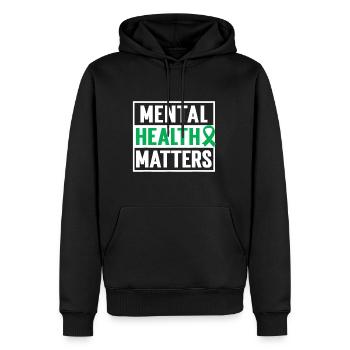 Psychische Gesundheit ist wichtig | Bewusstsein für psychische Gesundheit - Männer Premium Bio Hoodie - Schwarz - Vorne - Nico (187cm)