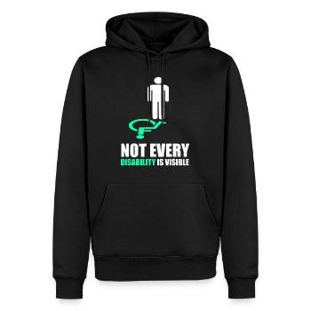 Nicht jede Behinderung ist sichtbar - Disability Aware - Männer Premium Bio Hoodie - Schwarz - Vorne - Nico (187cm)