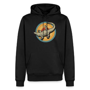 Animal Shirt, Alligator Crocodile Zoo Animal - Men’s Premium Organic Hoodie - black - Front - Nico (187cm)
