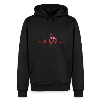 Flaminog Heart Palpitations Flamingo Tenue femme - Sweat à capuche Premium bio Homme - noir - Devant - Nico (187cm)