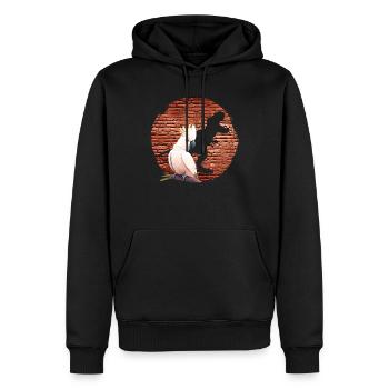 Cacatoès Dinosaure Fan Perroquet Cacatoès - Sweat à capuche Premium bio Homme - noir - Devant - Nico (187cm)